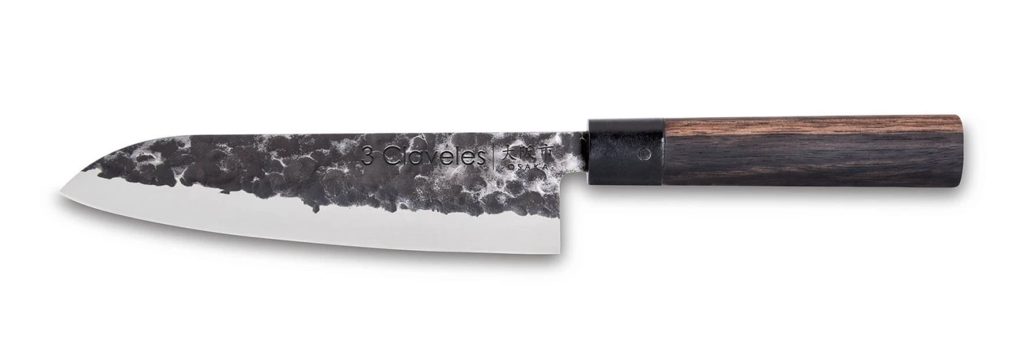 3 Claveles Osaka Santoku Knife 18cm Blackwood Handle 1 3 Claveles Osaka Santoku Knife 18cm Blackwood Handle