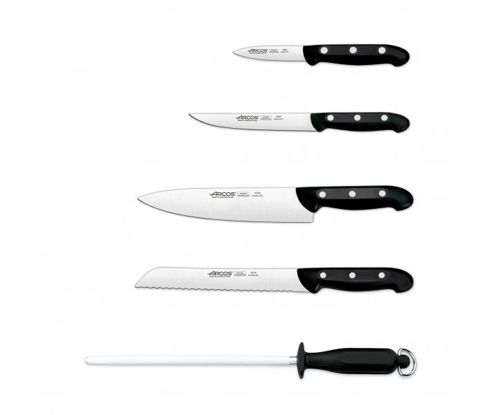 Arcos Maitre Knife Block With 4 Knives And 1 Sharpening Steel 2 Arcos Maitre Knife Block With 4 Knives And 1 Sharpening Steel - Image 2