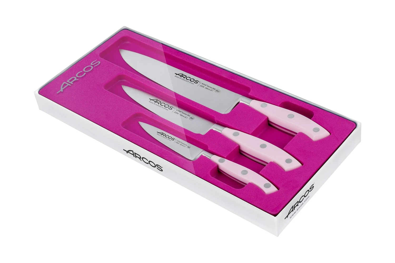 Arcos Riviera Pink 3-piece Kitchen Knife Set 6 Arcos Riviera Pink 3-piece Kitchen Knife Set - Image 6