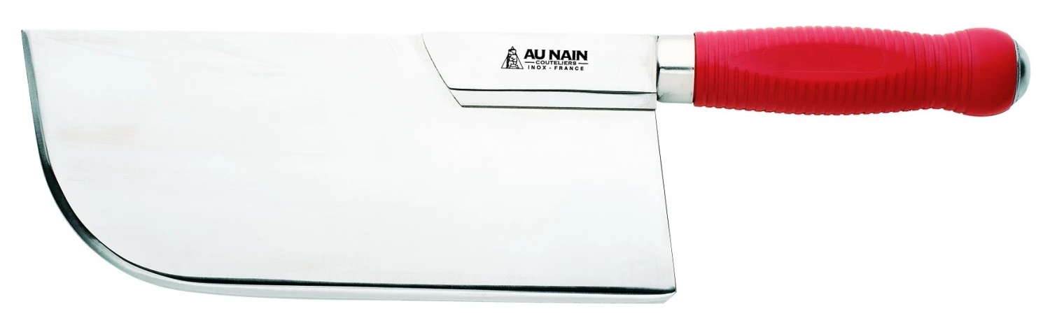 Au Nain Straight Back Butcher Cleaver 26cm - Red Handle 1 Au Nain Straight Back Butcher Cleaver 26cm - Red Handle