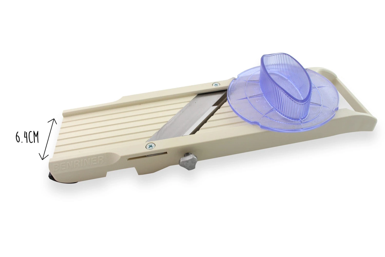 Benriner Japanese Professional Mandoline Slicer 3 Blades + Extra Large Hand Guard 1 Benriner Japanese Professional Mandoline Slicer 3 Blades + Extra Large Hand Guard