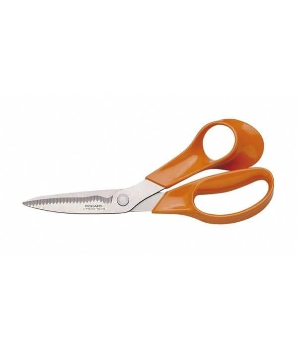 FISKARS Kitchen Scissors 19cm With Serrated Blade - Orange Handle 1 FISKARS Kitchen Scissors 19cm With Serrated Blade - Orange Handle