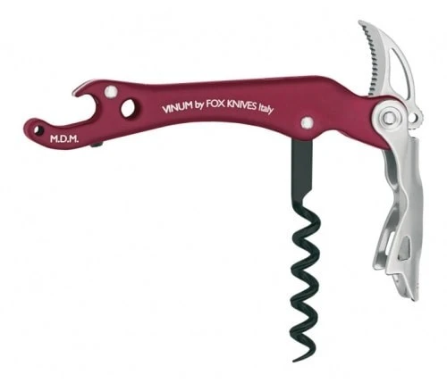 Fox Knives Vinum Corkscrew 12cm Anodized Aluminum Handle, Bordeaux 1 Fox Knives Vinum Corkscrew 12cm Anodized Aluminum Handle, Bordeaux