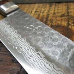 Jikko Mahogany Tsuchime Japanese Nakiri Knife 16cm Damascus Steel Blade 8 Jikko Mahogany Tsuchime Japanese Nakiri Knife 16cm Damascus Steel Blade -Victori Knives Shop jikko mahogany tsuchime japanese nakiri knife 16cm damascus steel blade 2