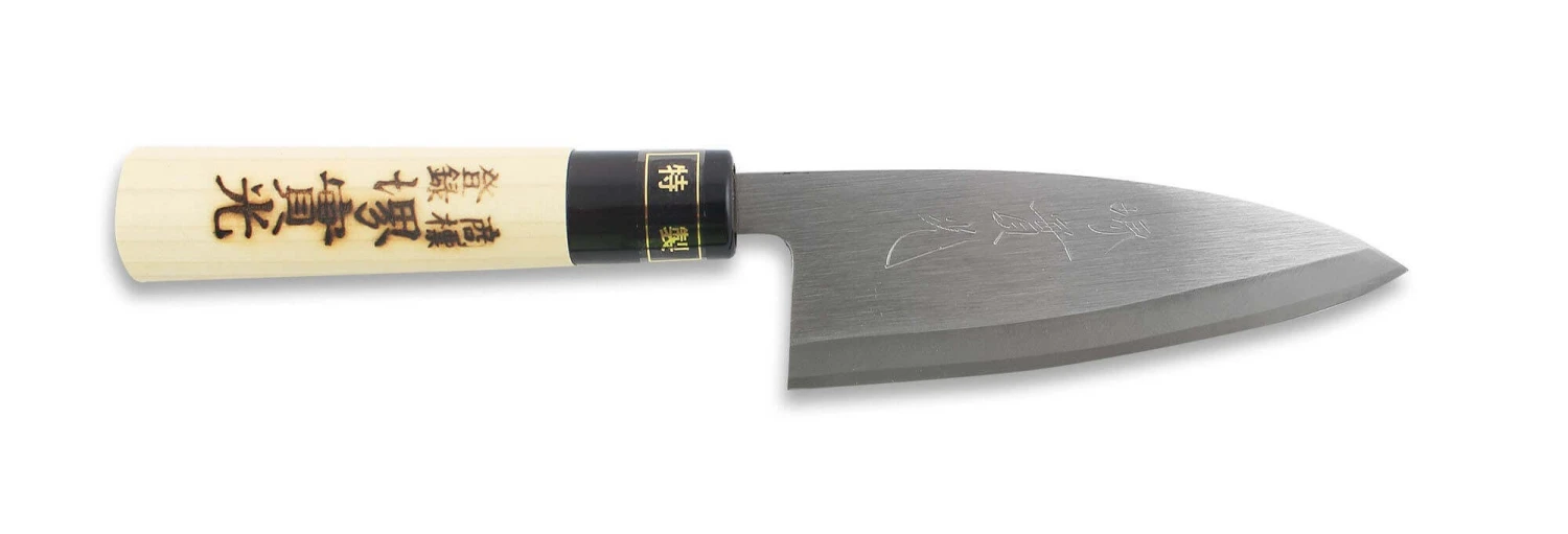 Jikko Tokusei Japanese Ajikiri Knife 12cm Nihon Steel Blade, Magnolia Wood Handle 1 Jikko Tokusei Japanese Ajikiri Knife 12cm Nihon Steel Blade, Magnolia Wood Handle