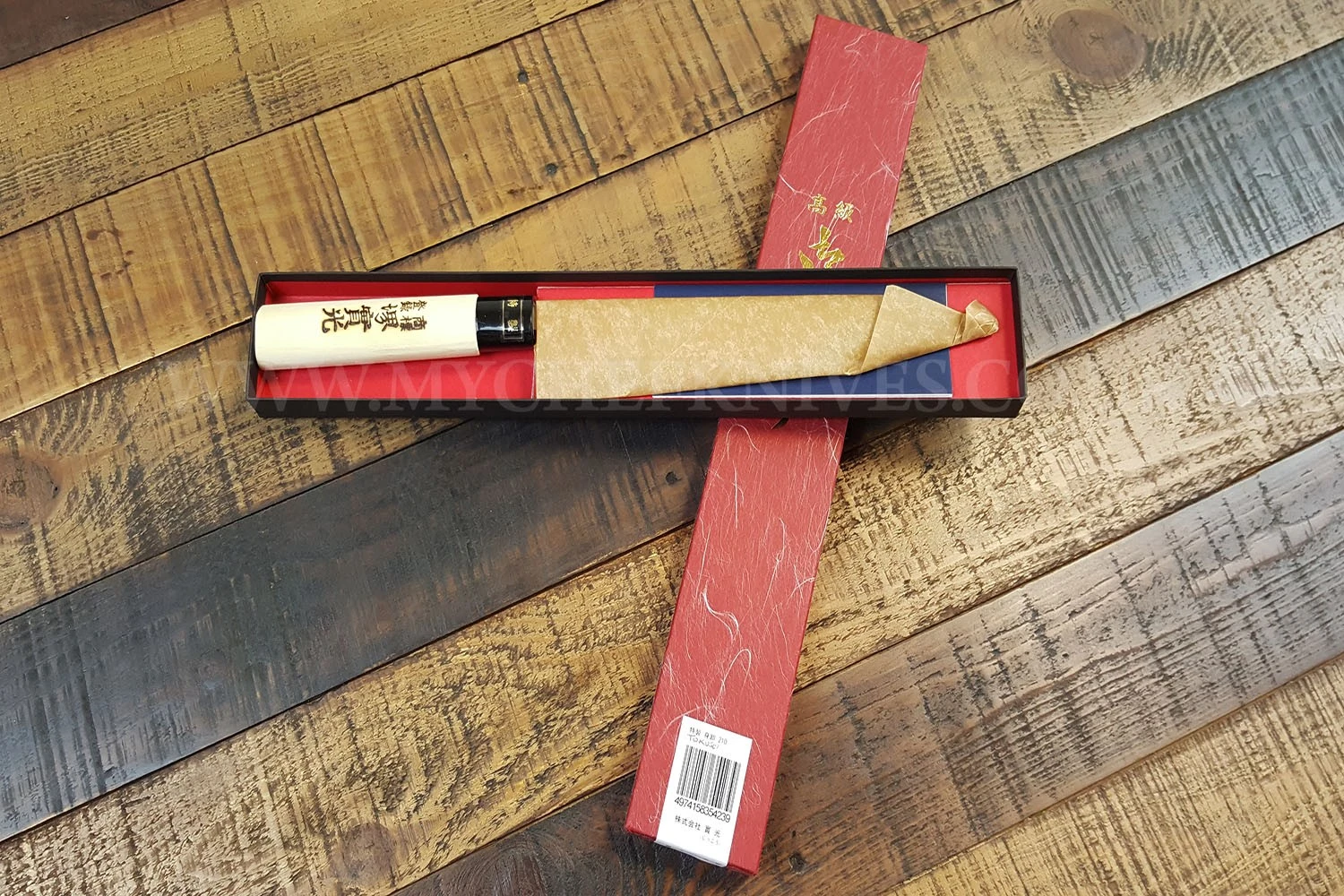 Jikko Tokusei Japanese Mioroshi Deba Knife 21cm Nihon Steel Blade, Magnolia Wood Handle 2 Jikko Tokusei Japanese Mioroshi Deba Knife 21cm Nihon Steel Blade, Magnolia Wood Handle - Image 2