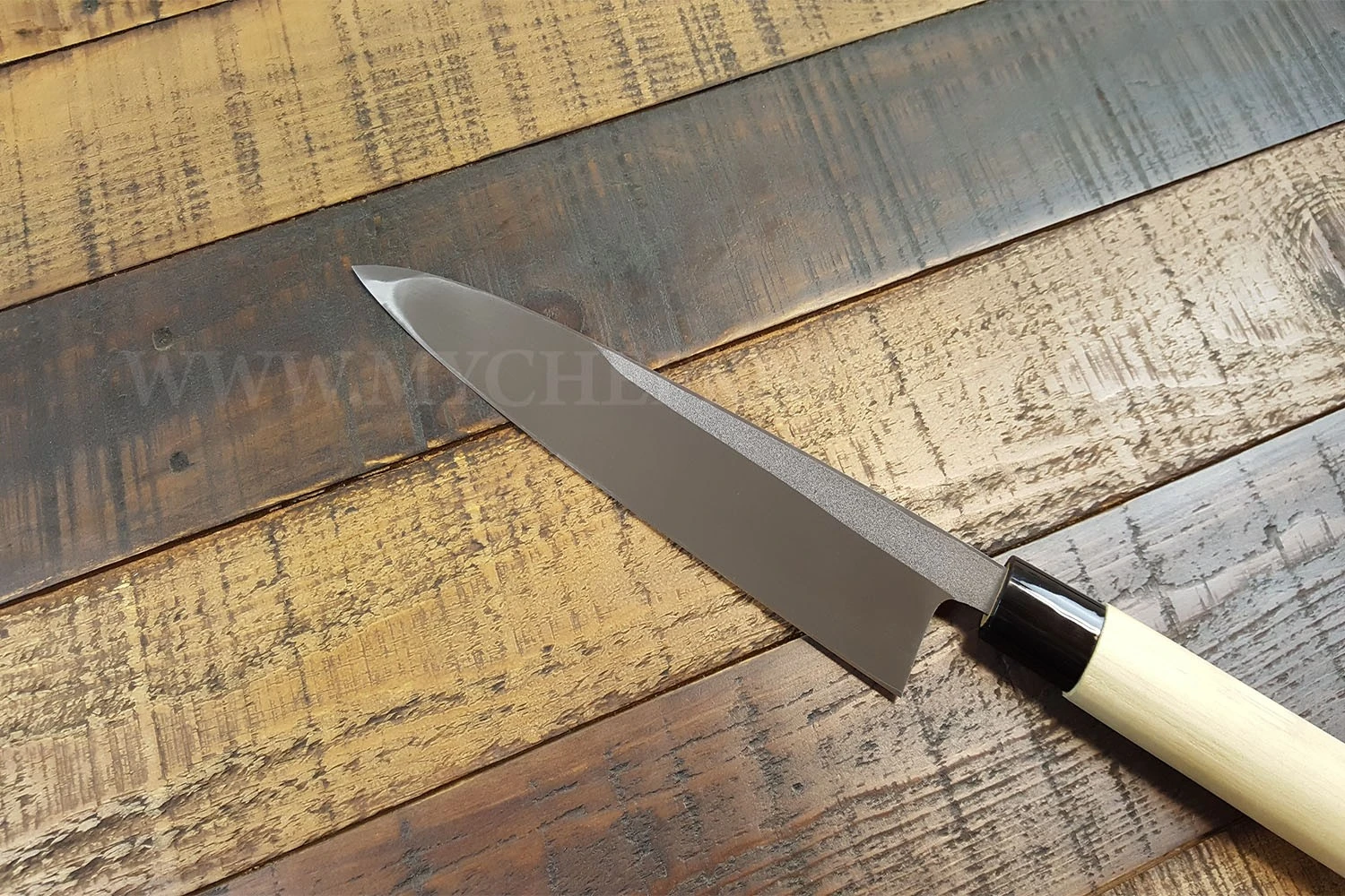 Jikko Tokusei Japanese Mioroshi Deba Knife 21cm Nihon Steel Blade, Magnolia Wood Handle 5 Jikko Tokusei Japanese Mioroshi Deba Knife 21cm Nihon Steel Blade, Magnolia Wood Handle - Image 5