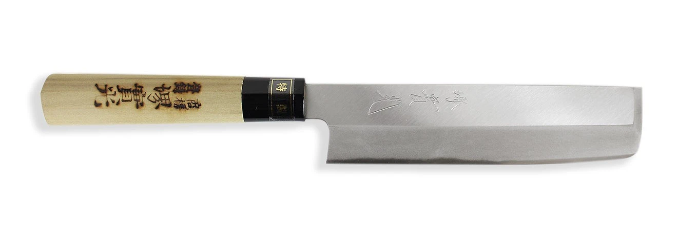 Jikko Tokusei Japanese Usuba Knife 16.5cm Nihon Steel Blade, Magnolia Wood Handle 1 Jikko Tokusei Japanese Usuba Knife 16.5cm Nihon Steel Blade, Magnolia Wood Handle