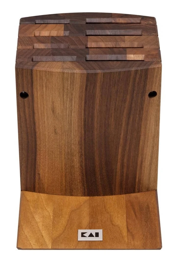 Kai Empty Knife Block For 8 Kitchen Knives - Walnut Wood 2 Kai Empty Knife Block For 8 Kitchen Knives - Walnut Wood - Image 2