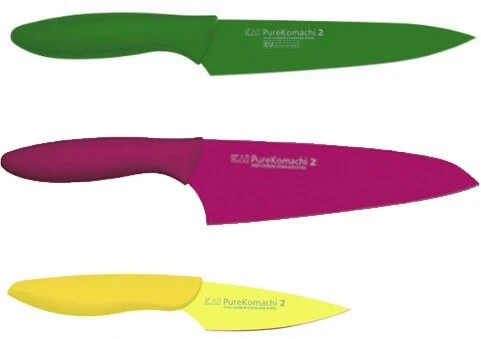 KAI Pure Komachi 3-piece Knife Set: Paring Knife, Utility Knife & Chef Knife 1 KAI Pure Komachi 3-piece Knife Set: Paring Knife, Utility Knife & Chef Knife