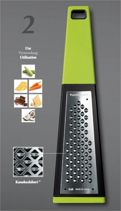 Kai Pure Komachi Ribbon Grater - Green Handle 3 Kai Pure Komachi Ribbon Grater - Green Handle - Image 3