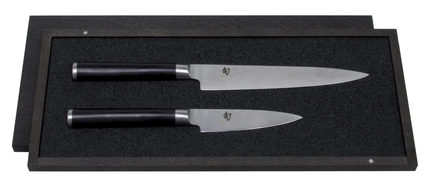 Kai Shun Classic 2-piece Knife Set: 1 Paring Knife & 1 Utility Knife 1 Kai Shun Classic 2-piece Knife Set: 1 Paring Knife & 1 Utility Knife