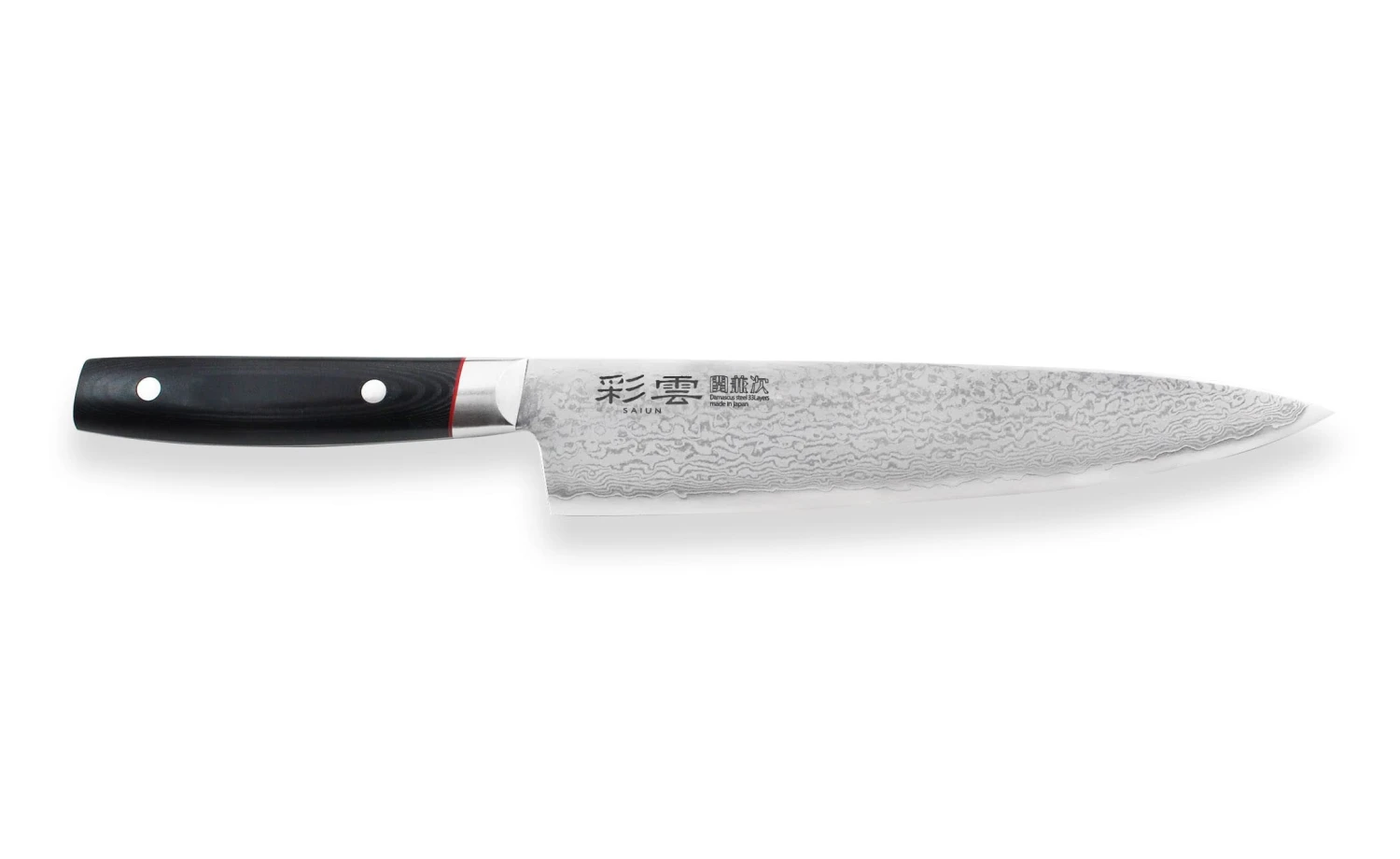 Kanetsugu Saiun Chef Knife Damascus Blade 23cm 1 Kanetsugu Saiun Chef Knife Damascus Blade 23cm