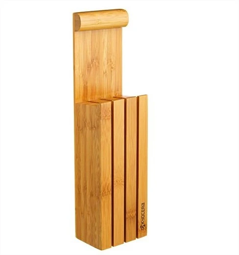 Kyocera Empty Bamboo Knife Block For 4 Kitchen Knives 1 Kyocera Empty Bamboo Knife Block For 4 Kitchen Knives