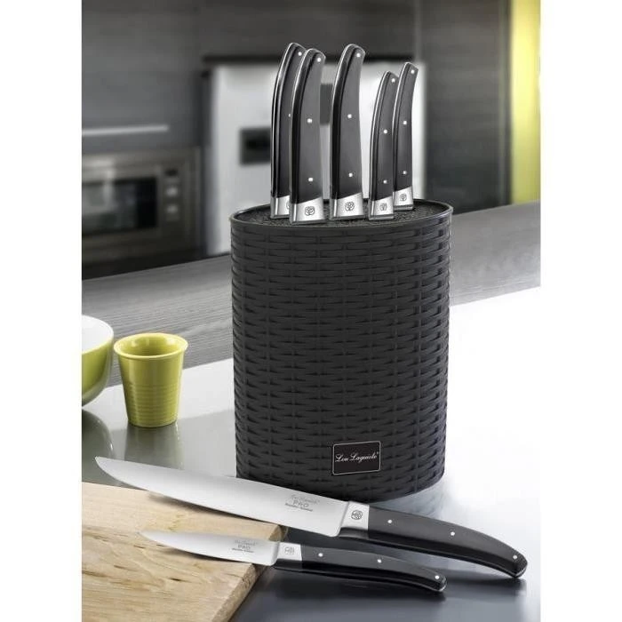 Lou Laguiole Universal Oval Knife Block - Braided Design 2 Lou Laguiole Universal Oval Knife Block - Braided Design - Image 2