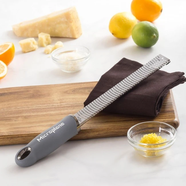Microplane Premium Zester-Grater , Stainless Steel Blade - Grey Handle 2 Microplane Premium Zester-Grater , Stainless Steel Blade - Grey Handle - Image 2