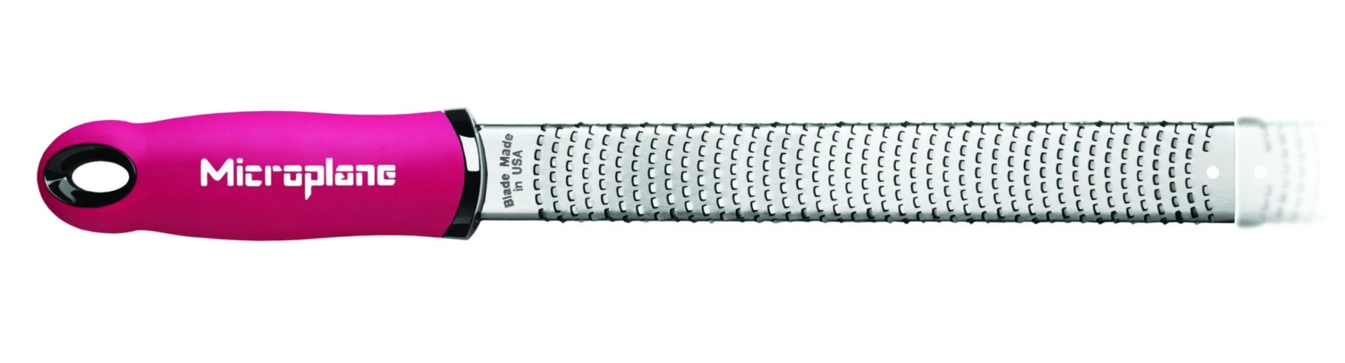 Microplane Premium Zester-Grater, Stainless Steel Blade - Fuchsia Handle 1 Microplane Premium Zester-Grater, Stainless Steel Blade - Fuchsia Handle