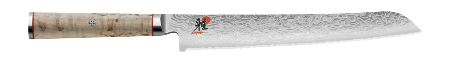 Miyabi 5000MCD Bread Knife 23cm Damascus Blade, Birchwood Handle 1 Miyabi 5000MCD Bread Knife 23cm Damascus Blade, Birchwood Handle