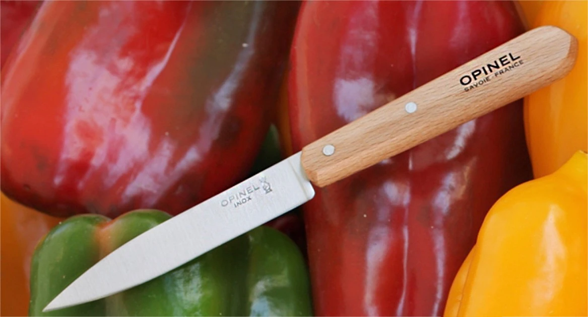 Opinel N°112 Set Of 2 Paring Knives 10cm With Beech Wood Handles 2 Opinel N°112 Set Of 2 Paring Knives 10cm With Beech Wood Handles - Image 2