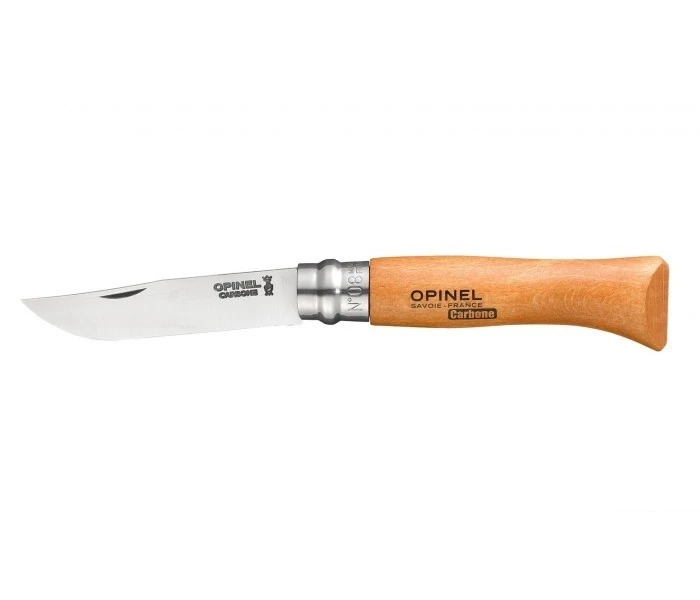 Opinel Set: Folding Knife N°08 Carbon Steel Blade 8.5cm + Sheath 2 Opinel Set: Folding Knife N°08 Carbon Steel Blade 8.5cm + Sheath - Image 2