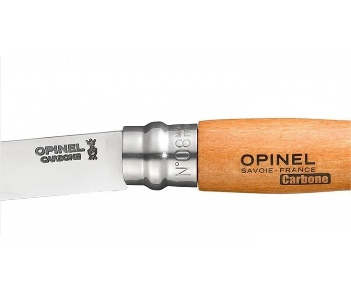 Opinel Set: Folding Knife N°08 Carbon Steel Blade 8.5cm + Sheath 4 Opinel Set: Folding Knife N°08 Carbon Steel Blade 8.5cm + Sheath - Image 4