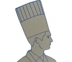 Pack Of 10 Chef's Toque Hats Made Of Pleated Paper, 26.5cm