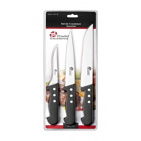 Pradel Excellence 3-piece Butcher Knife Set - Triple-riveted Handles 2 Pradel Excellence 3-piece Butcher Knife Set - Triple-riveted Handles - Image 2