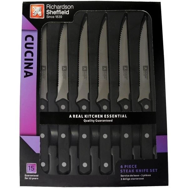 Richardson Sheffield Cucina 6-piece Steak Knife Set - Serrated Blades 2 Richardson Sheffield Cucina 6-piece Steak Knife Set - Serrated Blades - Image 2