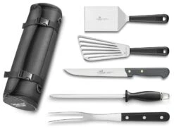 Sabatier And 32 Dumas Special BBQ 5-piece Tool Set With Roll Bag