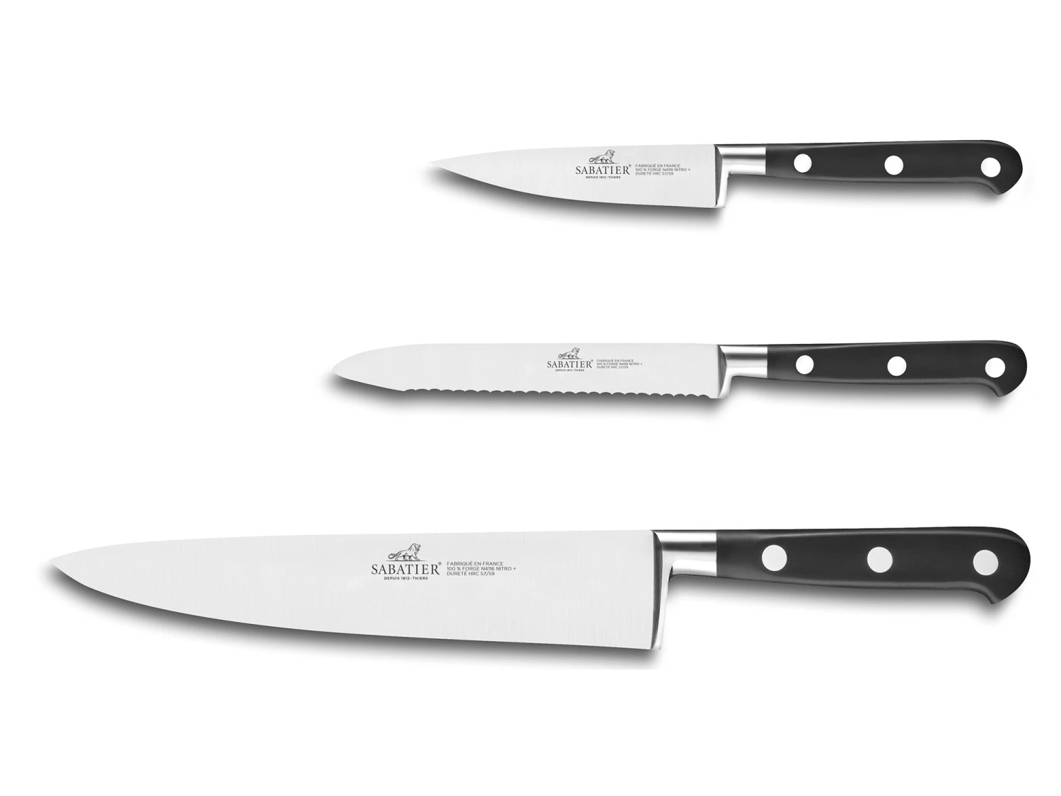 Sabatier Ideal 100% Forged 3-piece Knife Set 2 Sabatier Ideal 100% Forged 3-piece Knife Set - Image 2