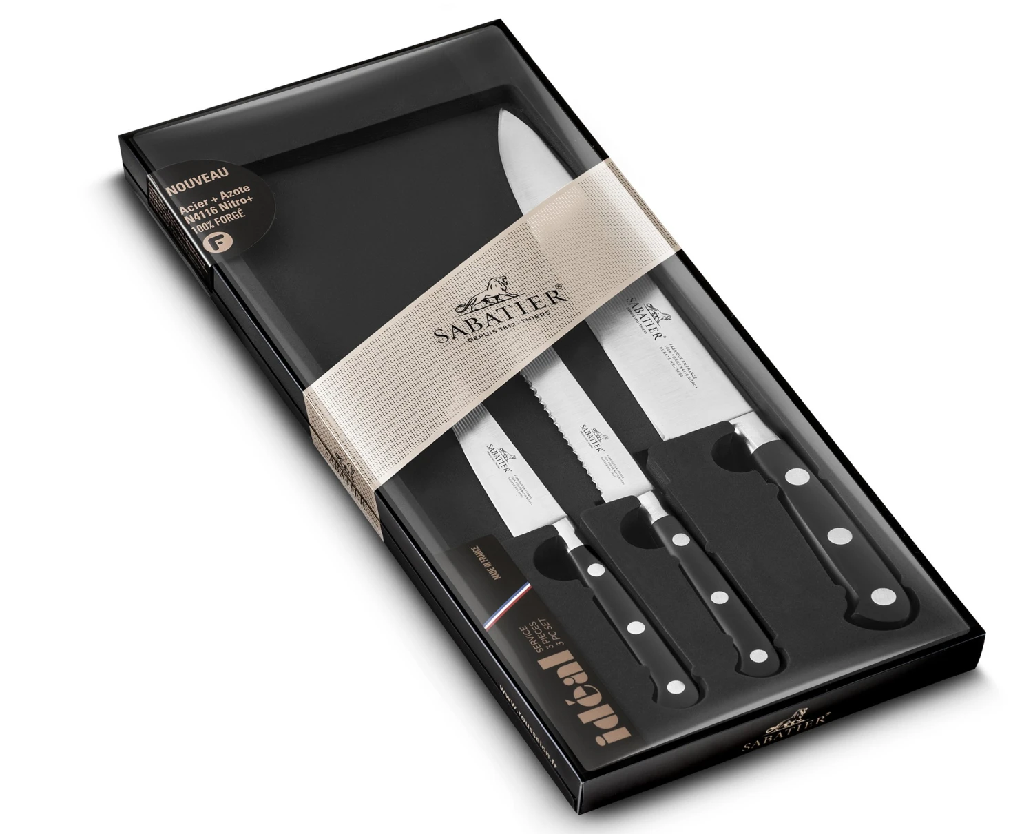 Sabatier Ideal 100% Forged 3-piece Knife Set 1 Sabatier Ideal 100% Forged 3-piece Knife Set