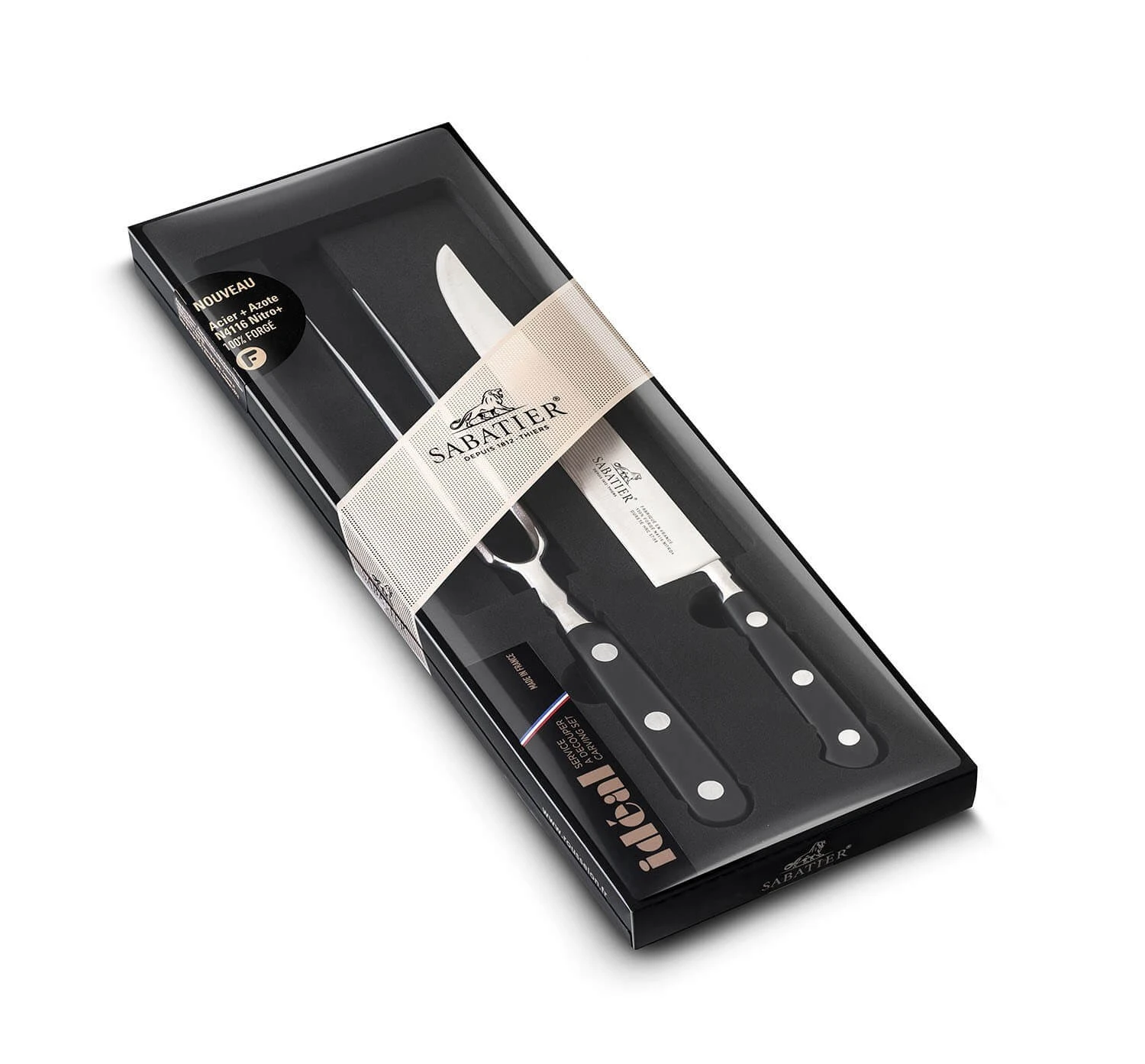 Sabatier Ideal 100% Forged Carving Set With 1 Knife And 1 Fork - Stainless Steel 1 Sabatier Ideal 100% Forged Carving Set With 1 Knife And 1 Fork - Stainless Steel