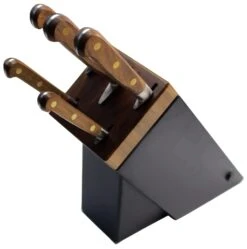 Sabatier Perigord Knife Block With 5 Kitchen Knives - Walnut Wood Handles -Victori Knives Shop sabatier perigord knife block 5 kitchen knives walnut wood handles 2