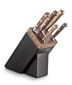 Sabatier Perigord Knife Block With 5 Kitchen Knives - Walnut Wood Handles