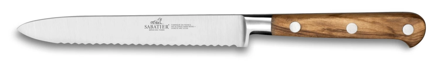 Sabatier Provençao 3-piece Knife Set 100% Forged Blades, Olive Wood Handles 4 Sabatier Provençao 3-piece Knife Set 100% Forged Blades, Olive Wood Handles - Image 4