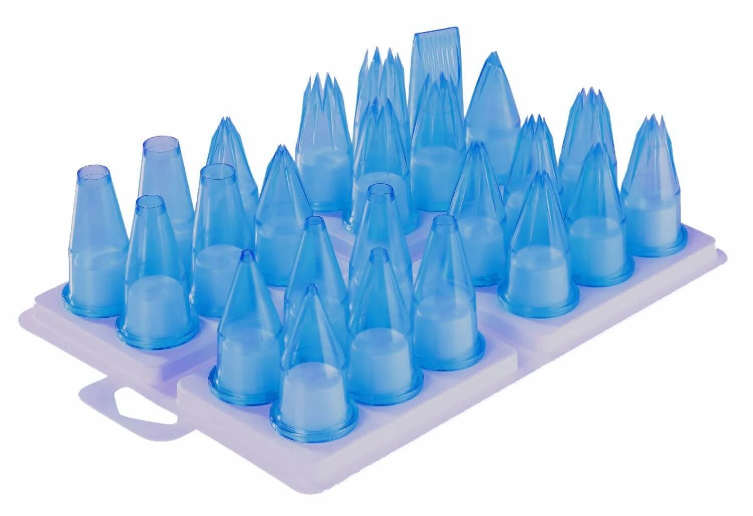 Set Of 24 Piping Nozzles Made Of Blue Polycarbonate 1 Set Of 24 Piping Nozzles Made Of Blue Polycarbonate
