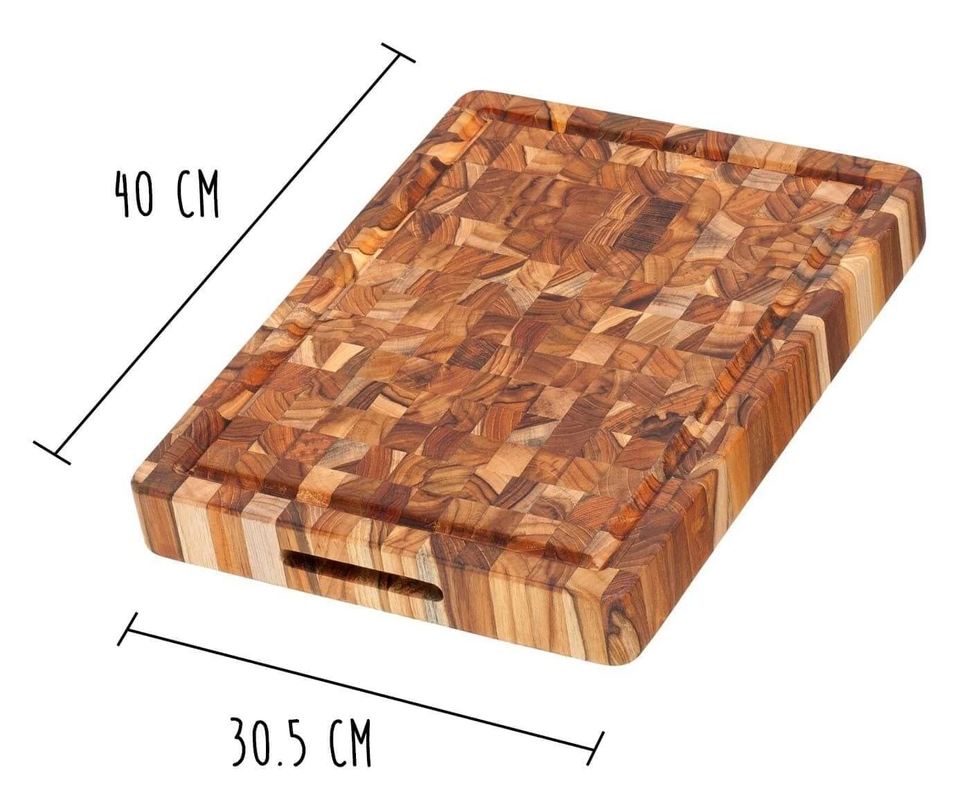 TeakHaus Chopping Block With Hand Grips 40 X 30cm - Made Of Teak Wood 1 TeakHaus Chopping Block With Hand Grips 40 X 30cm - Made Of Teak Wood