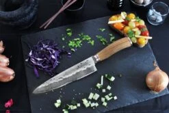 Wusaki Damas VG10 Chef Knife 20cm Olive Wood Handle 10 Wusaki Damas VG10 Chef Knife 20cm Olive Wood Handle -Victori Knives Shop wusaki damas vg10 chef knife 20cm olive wood handle 2
