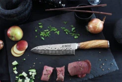 Wusaki Damas VG10 Santoku Knife 17cm Olive Wood Handle 9 Wusaki Damas VG10 Santoku Knife 17cm Olive Wood Handle -Victori Knives Shop wusaki damas vg10 santoku knife 17cm olive wood handle 2