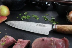 Wusaki Damas VG10 Santoku Knife 17cm Olive Wood Handle 10 Wusaki Damas VG10 Santoku Knife 17cm Olive Wood Handle -Victori Knives Shop wusaki damas vg10 santoku knife 17cm olive wood handle 3