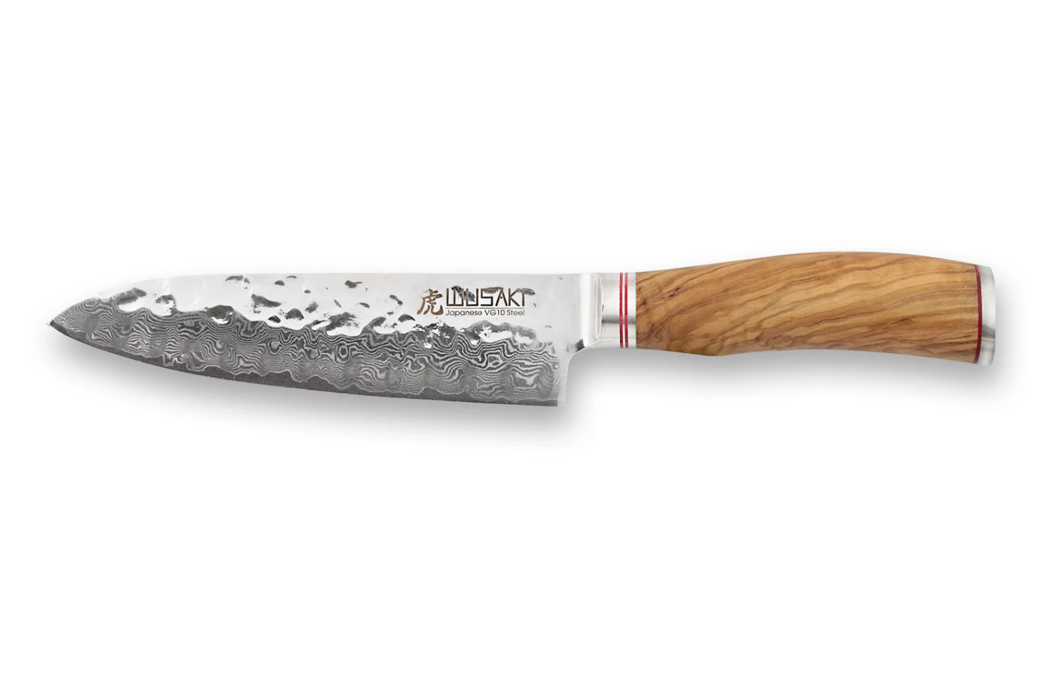 Wusaki Damas VG10 Santoku Knife 17cm Olive Wood Handle 1 Wusaki Damas VG10 Santoku Knife 17cm Olive Wood Handle