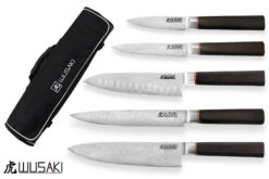 Wusaki Ebony VG10 Set With 5 Kitchen Knives + 1 Roll Bag