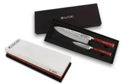 Wusaki Pakka X50 Pack With Chef Knife + Paring Knife + Whetstone 1000/3000