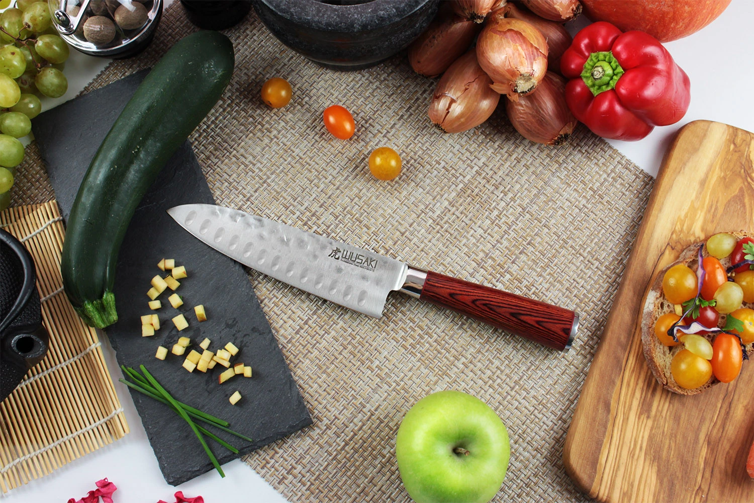 Wusaki Pakka X50 Santoku Knife 17cm Pakkawood Handle 2 Wusaki Pakka X50 Santoku Knife 17cm Pakkawood Handle - Image 2