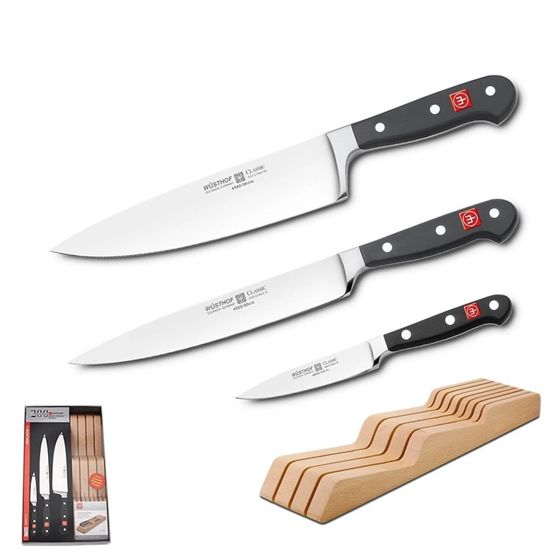 Wusthof Classic 3-piece Knife Set With An In-drawer Knife Storage Tray 1 Wusthof Classic 3-piece Knife Set With An In-drawer Knife Storage Tray