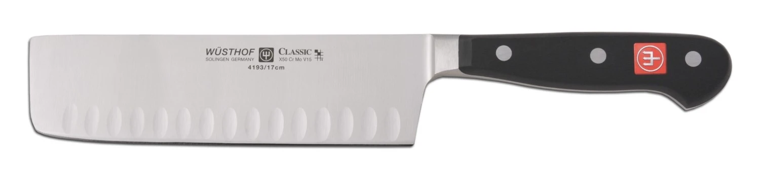 Wusthof Classic Nakiri Knife With Hollow Edge 17cm 1 Wusthof Classic Nakiri Knife With Hollow Edge 17cm
